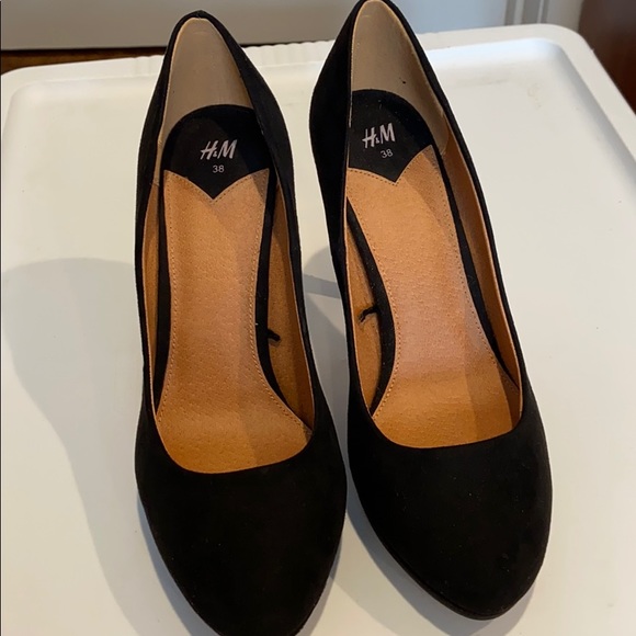Black velvet heels size 8/38 H&M - Picture 2 of 5